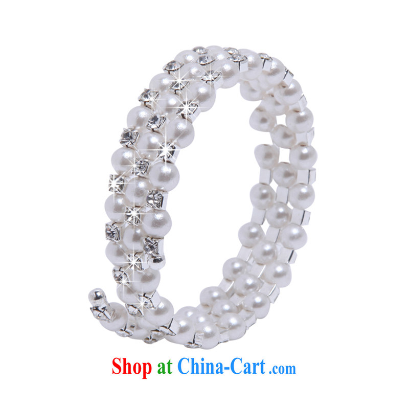 MSlover stylish spiral multi-layer Pearl elastic charm bridal bracelets bracelets wrist jewelry bridal jewelry B 130,803 silver 5 row, name, Mona Lisa (MSLOVER), shopping on the Internet