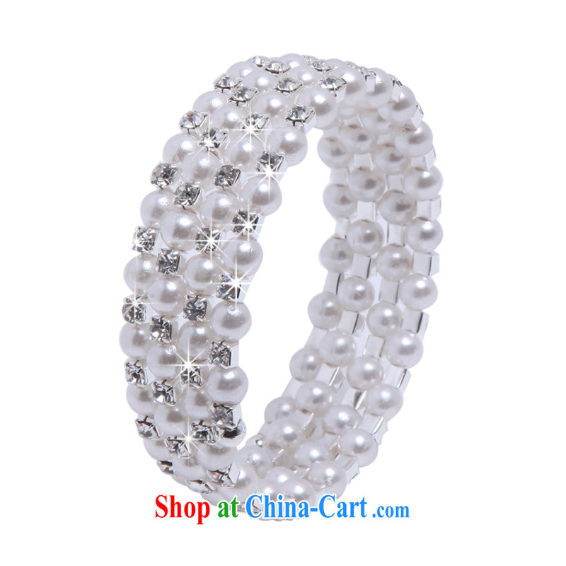 MSlover stylish spiral multi-layer Pearl elastic charm bridal bracelets bracelets wrist jewelry bridal jewelry B 130,803 silver 5 row, name, Mona Lisa (MSLOVER), shopping on the Internet