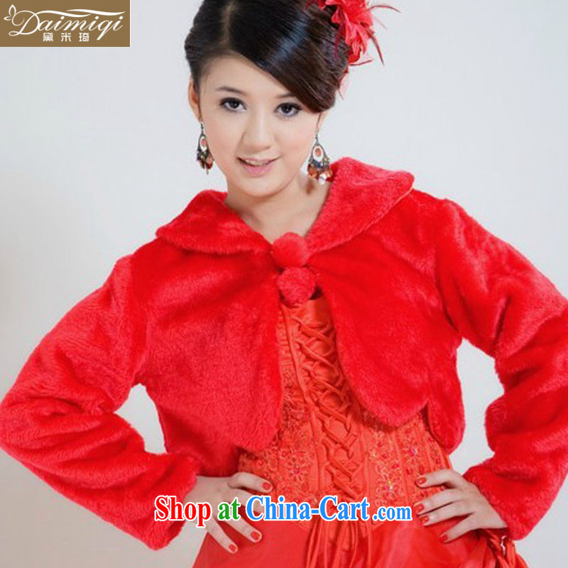 SPECIAL OFFERS NEW fall_winter new bridal wedding dresses red with adjustable long-sleeved wool shawls