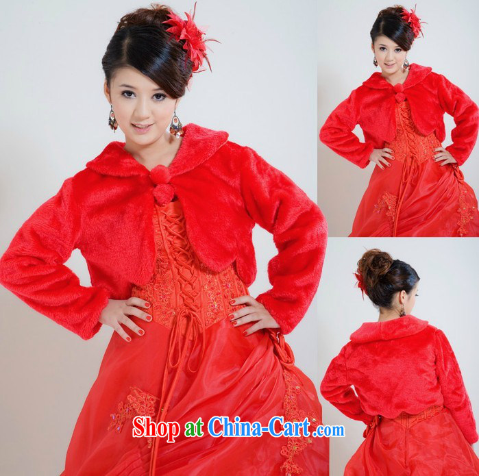 SPECIAL OFFERS NEW fall and winter new bridal wedding dresses red with adjustable long-sleeved wool shawl pictures, price, brand platters! Elections are good character, the national distribution, so why buy now enjoy more preferential! Health