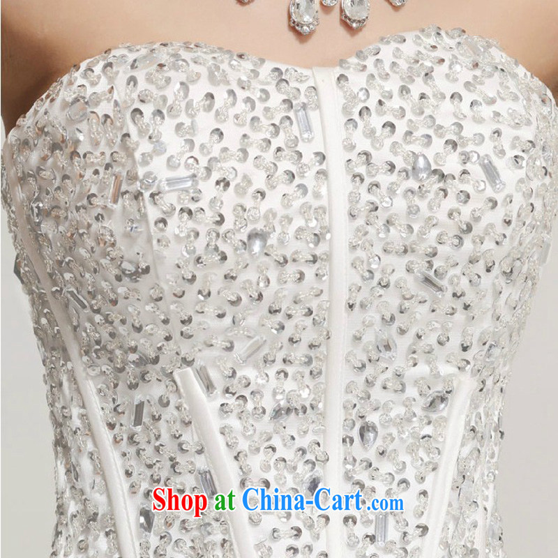 Diane M Qi 2014 new wedding stylish retro shaggy dress Deluxe the shallow V collar wedding white XXL, Diane M Ki, shopping on the Internet