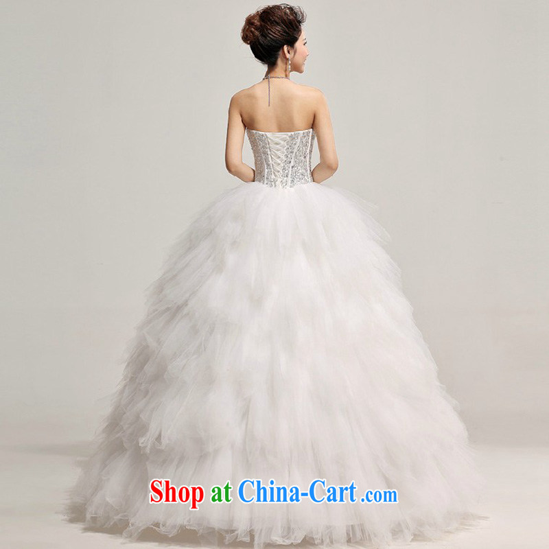 Diane M Qi 2014 new wedding stylish retro shaggy dress Deluxe the shallow V collar wedding white XXL, Diane M Ki, shopping on the Internet