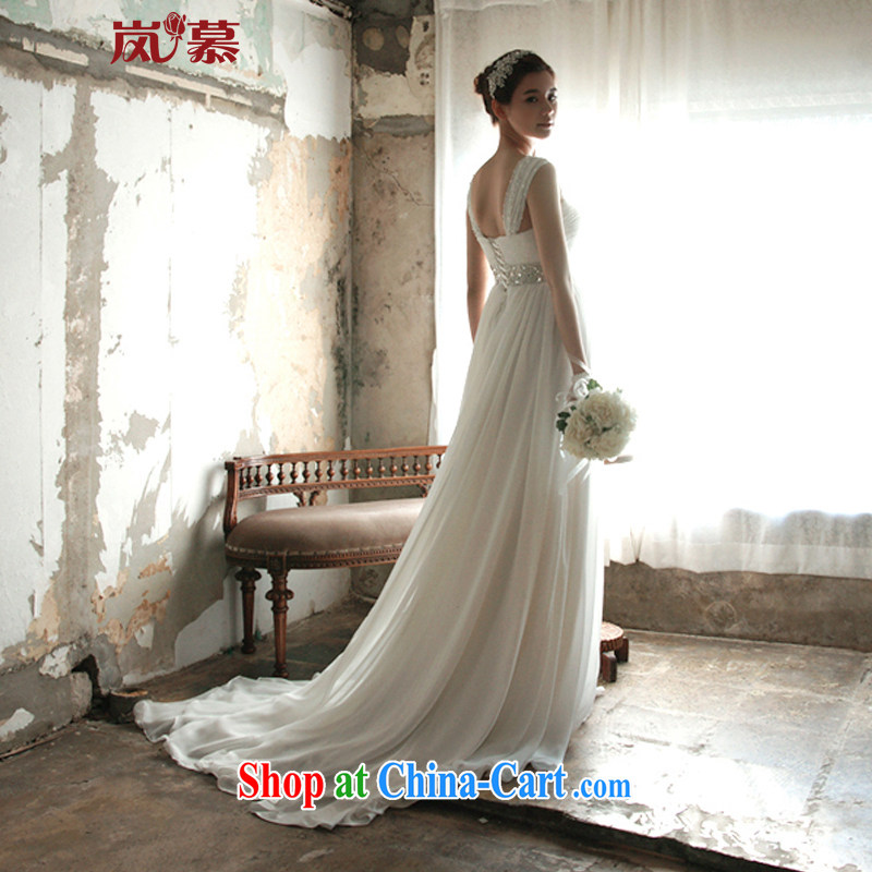 LAURELMARY sponsors the 2015 new, cultivating the waist snow woven small tail wedding dresses plain white (as shown), L (B = 90/W = 74), sponsors, and, shopping on the Internet