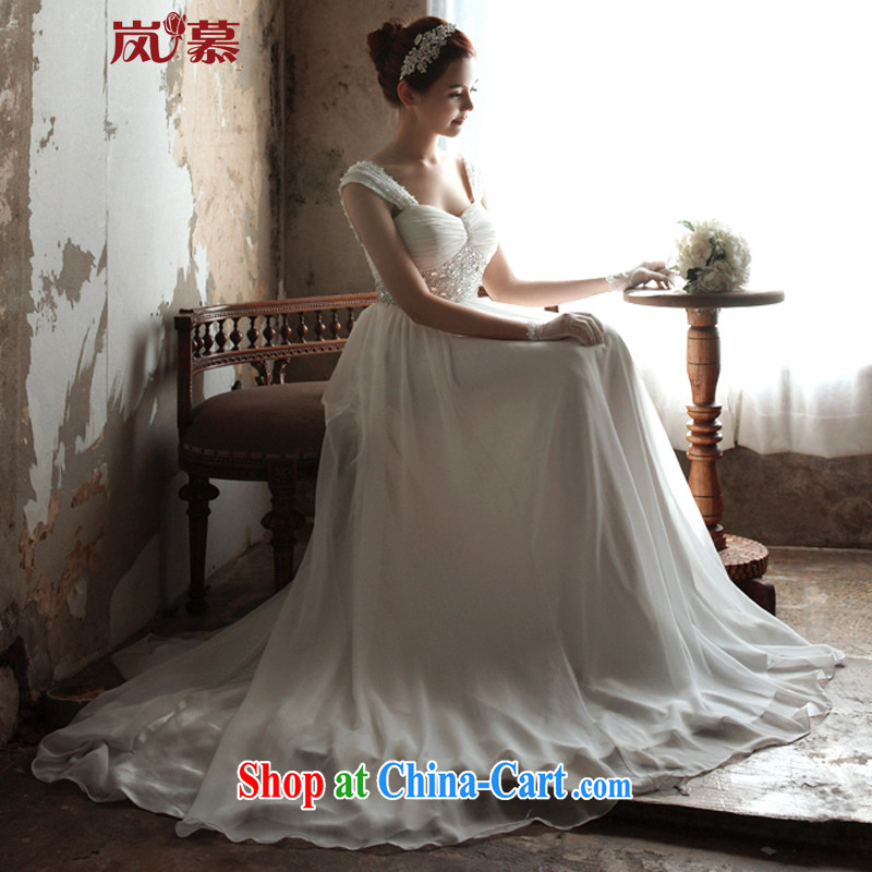 LAURELMARY sponsors the 2015 new, cultivating the waist snow woven small tail wedding dresses plain white (as shown), L (B = 90/W = 74), sponsors, and, shopping on the Internet