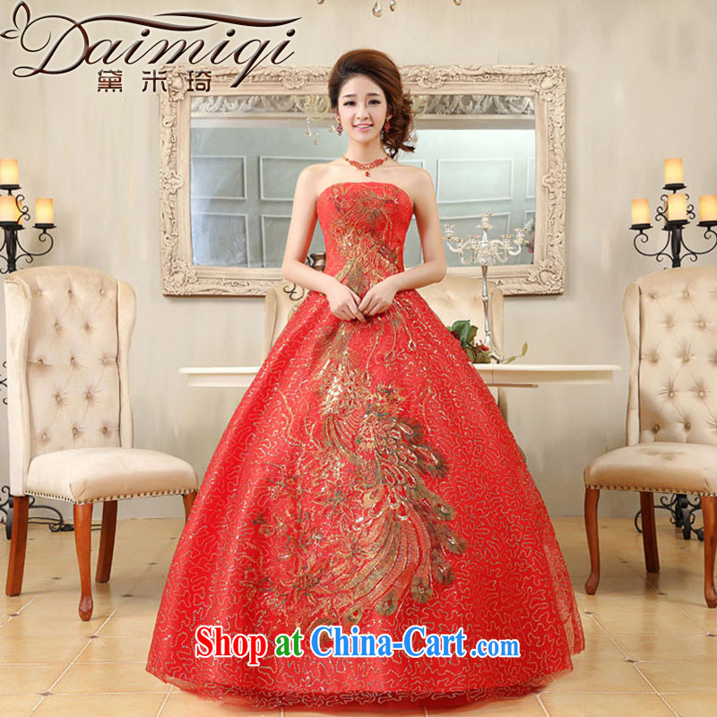 Diane M Ki wedding dresses red wiped his chest, wedding Peacock Phoenix wedding dresses red toast serving red XXL