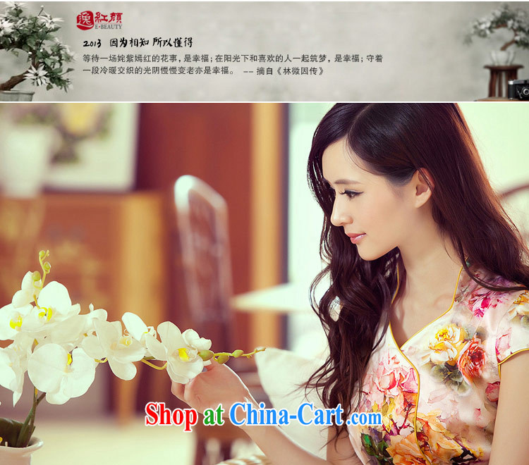 The proverbial hero once and for all -- Summer Breeze 2015 summer new female Chinese wind soft beauty-skirt silk stamp improved cheongsam dress suit 2 XL pictures, price, brand platters! Elections are good character, the national distribution, so why buy now enjoy more preferential! Health