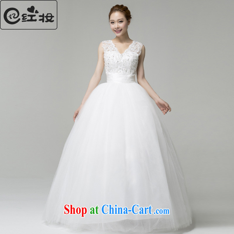 Recall that the red makeup summer 2015 new wedding dresses white lace V for marriage with wedding Korean Princess shaggy skirts H 13,744 white XL