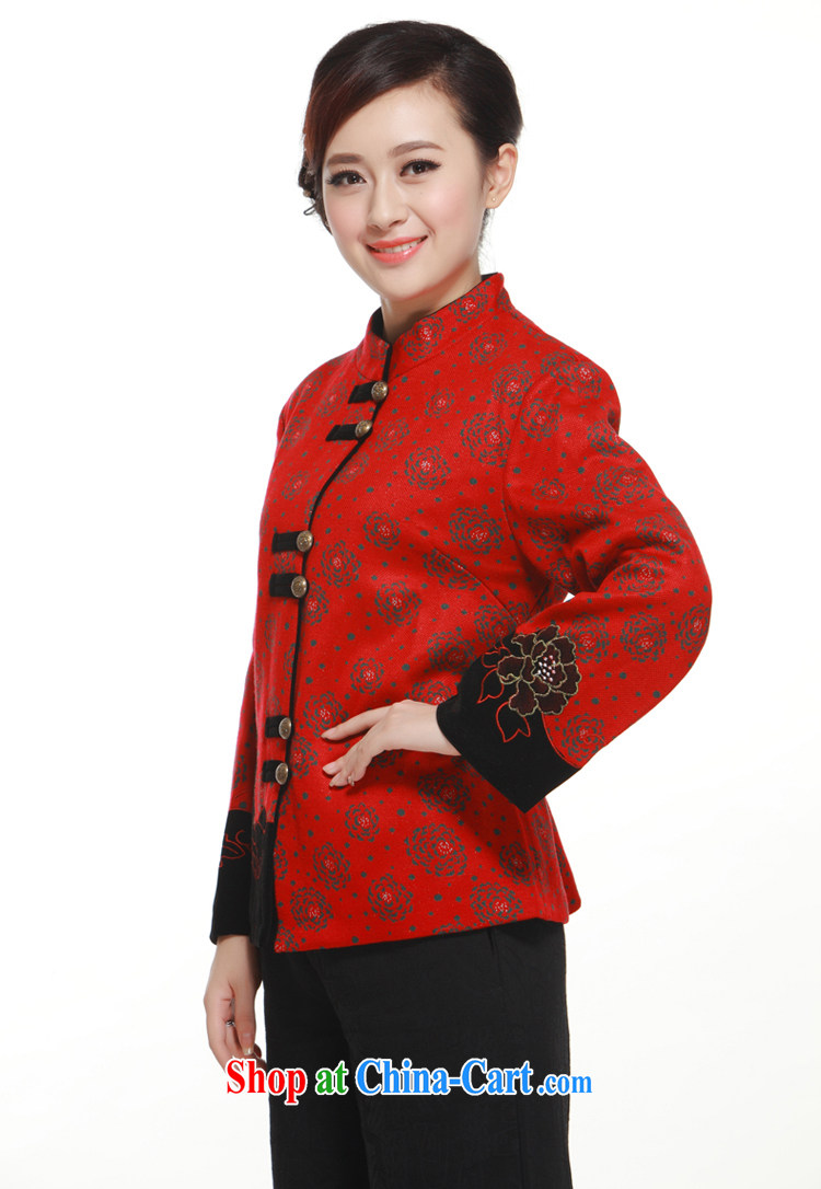 2013 Spring and Autumn and stylish Peony decorative coin Chinese gross Ms.? jacket T-shirt slim Li know QW 320 red XXXL pictures, price, brand platters! Elections are good character, the national distribution, so why buy now enjoy more preferential! Health