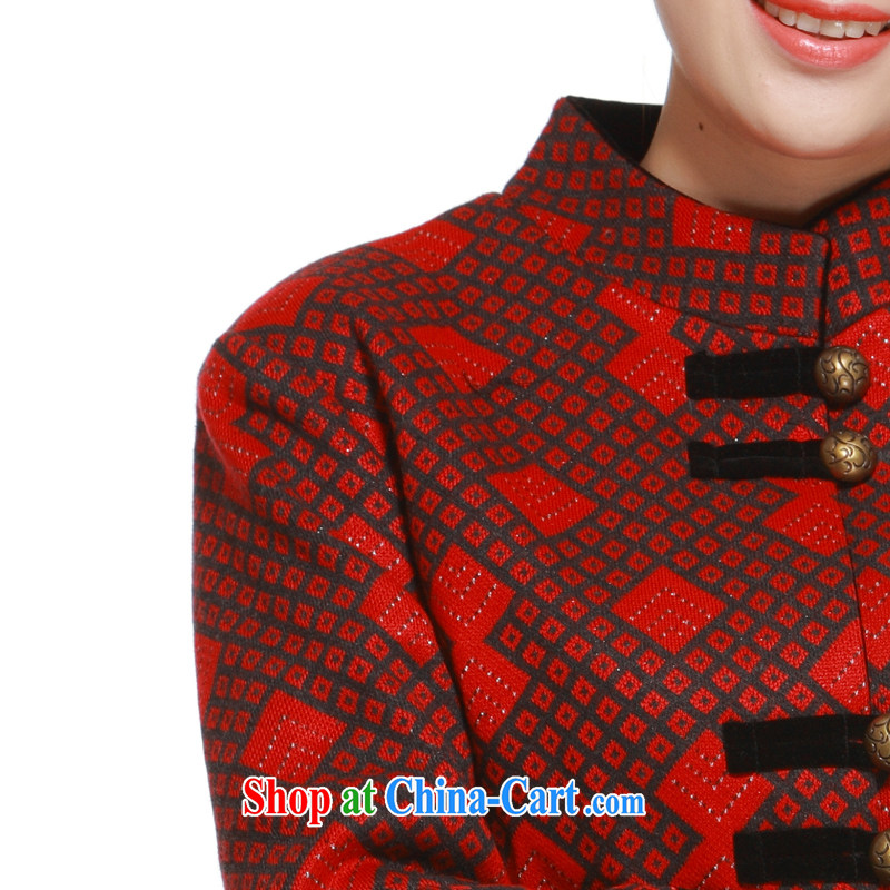 2014 new diamond pattern with short T-shirt, improved fashion that jacket slim li know QW 322 wine red XXXL, slim Li (Q . LIZHI), online shopping