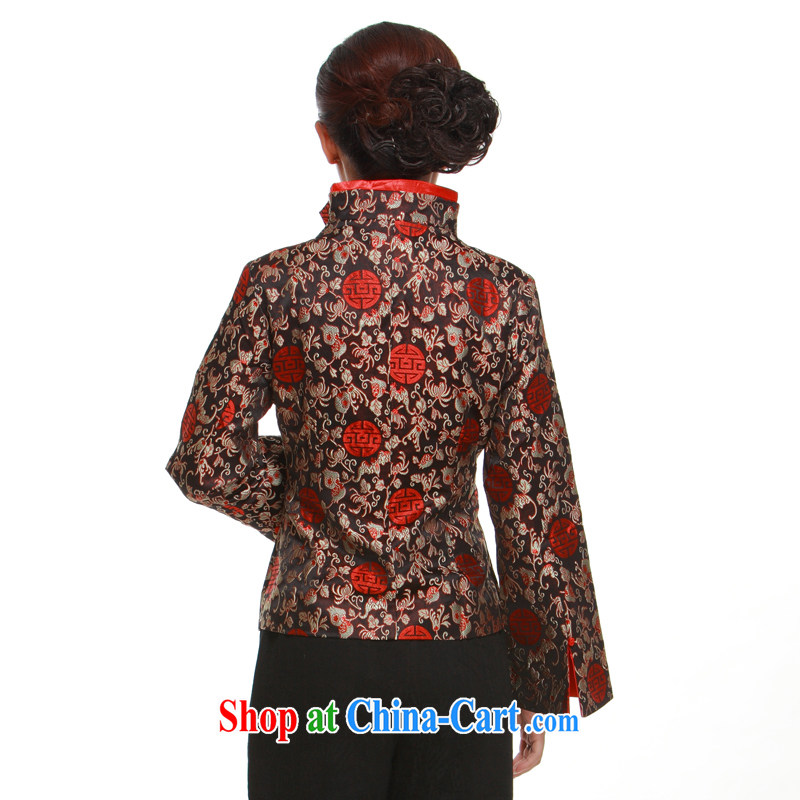 The slim li know as soon as possible 2015 brocade coverlets standard Chinese, Spring Loaded T-shirt Chinese long-sleeved dress jacket coin black XL, slim Li (Q . LIZHI), online shopping