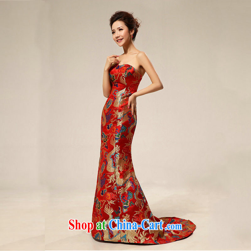Taiwan's population 2013 new wedding dresses, gowns dress up show the bride with long XS 1926 red XXL, Taiwan's population, shopping on the Internet