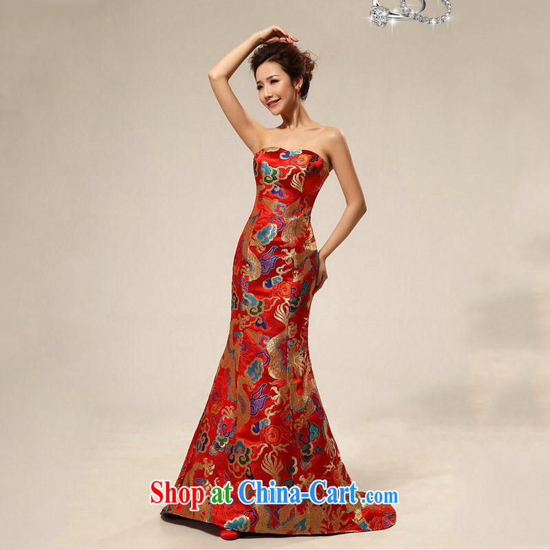 Taiwan's population 2013 new wedding dresses, gowns dress up show the bride with long XS 1926 red XXL, Taiwan's population, shopping on the Internet