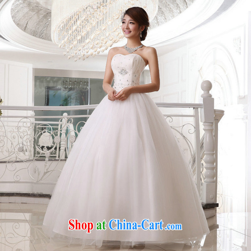 Taiwan's population 2014 Korean-style wedding dresses bridal erase chest flash strap wedding XS 19,177 white XXL