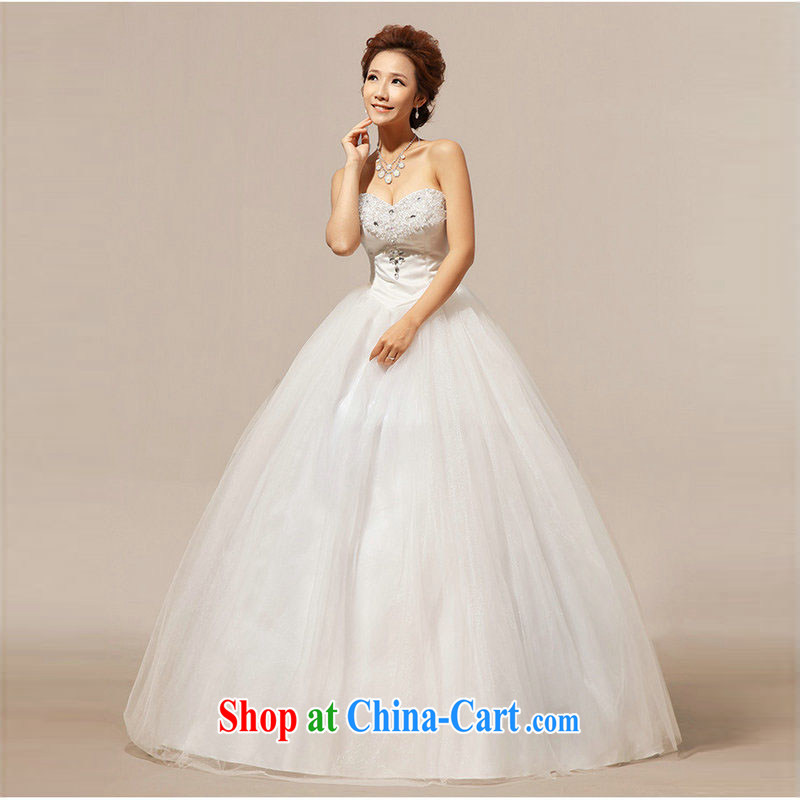 Taiwan's population 2013 Korean version wiped his chest wedding lace stitching crystal wood drill shaggy wedding dresses XS 1922 white XXL, Taiwan's population, on-line shopping