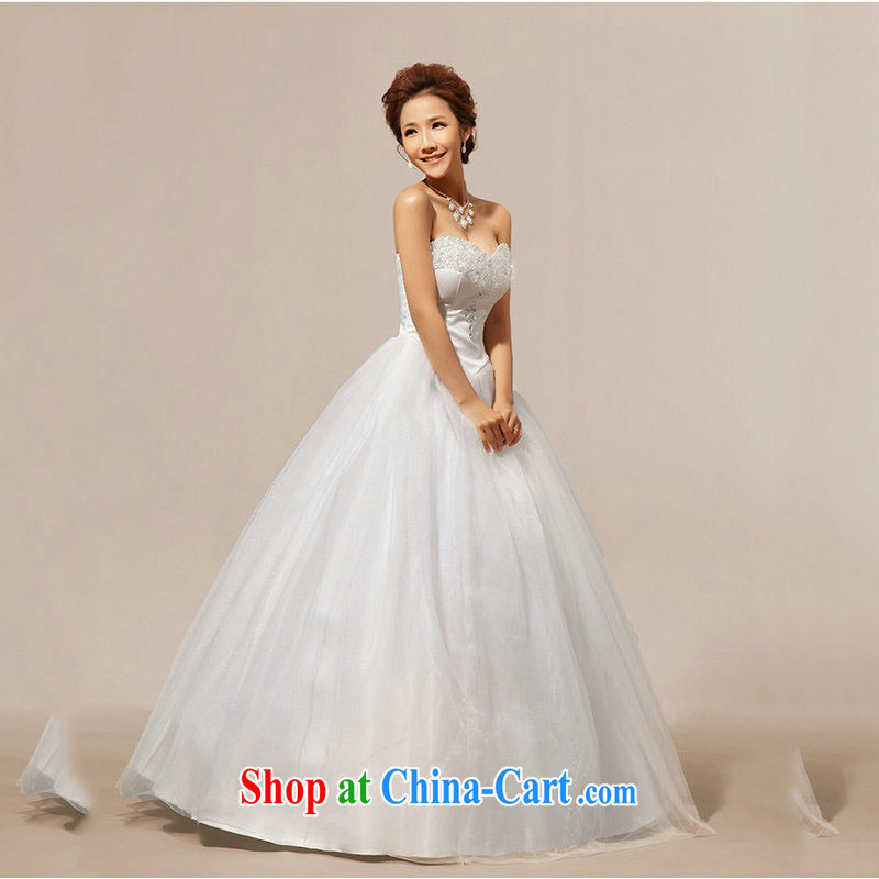 Taiwan's population 2013 Korean version wiped his chest wedding lace stitching crystal wood drill shaggy wedding dresses XS 1922 white XXL, Taiwan's population, on-line shopping