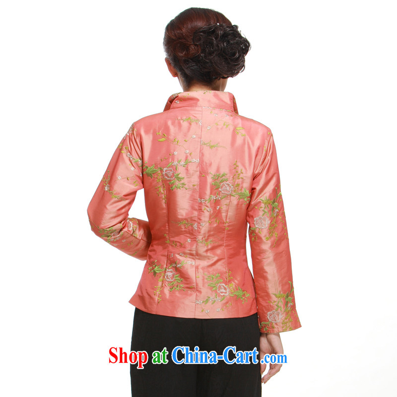2014 new stylish improved embroidery Chinese T-shirt, Ms. Wang tie 2-color the jacket slim li know QN 2952 orange XXXL, slim Li (Q . LIZHI), online shopping