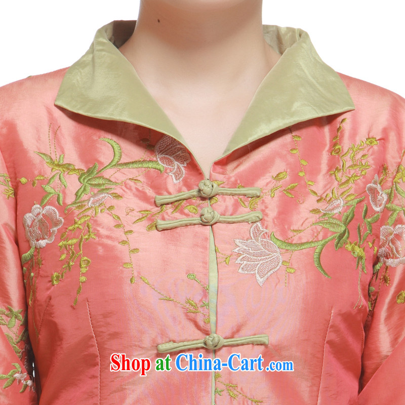 2014 new stylish improved embroidery Chinese T-shirt, Ms. Wang tie 2-color the jacket slim li know QN 2952 orange XXXL, slim Li (Q . LIZHI), online shopping