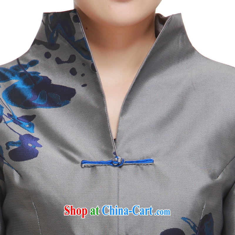 2015 new, Ms. T-shirt with improved stylish cross ties, for the flower jacket slim Li know QN 29,112 blue XXXL, slim Li (Q . LIZHI), online shopping