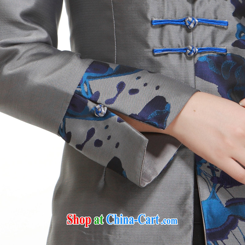 2015 new, Ms. T-shirt with improved stylish cross ties, for the flower jacket slim Li know QN 29,112 blue XXXL, slim Li (Q . LIZHI), online shopping