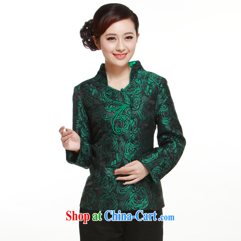 _slim Li_ Spring 2015 new Chinese jacket, Ms. rose the Snap jacket retro improved stylish Li know QN 29,122 green XXXL