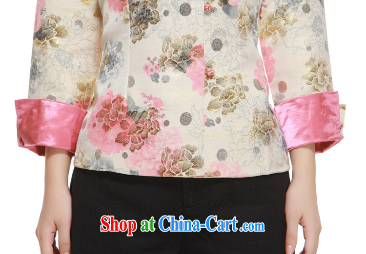 2014 new 2-color into the collar is withholding retro improved stylish gold thread stamp T-shirt slim Li know QN 30,121 pink XXXL pictures, price, brand platters! Elections are good character, the national distribution, so why buy now enjoy more preferential! Health