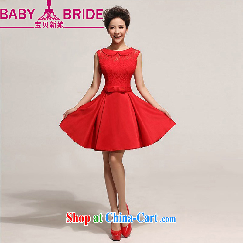 Baby bridal wedding dresses new 2014 short dresses in Europe and the bride's wedding dress skirt red waist 2 feet 4