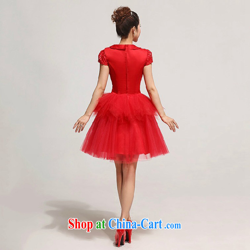Baby bridal bridal wedding dress red lace short bows, serving bridesmaid wedding evening gown red XXL, my dear Bride (BABY BPIDEB), online shopping