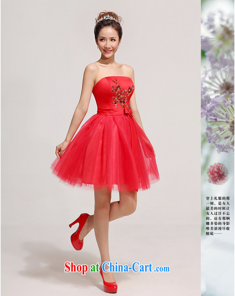 My dear bride Korean wedding small wedding dresses skirt stylish bridal Evening Dress short bridesmaid dress wedding toast wiped his chest red XXL pictures, price, brand platters! Elections are good character, the national distribution, so why buy now enjoy more preferential! Health