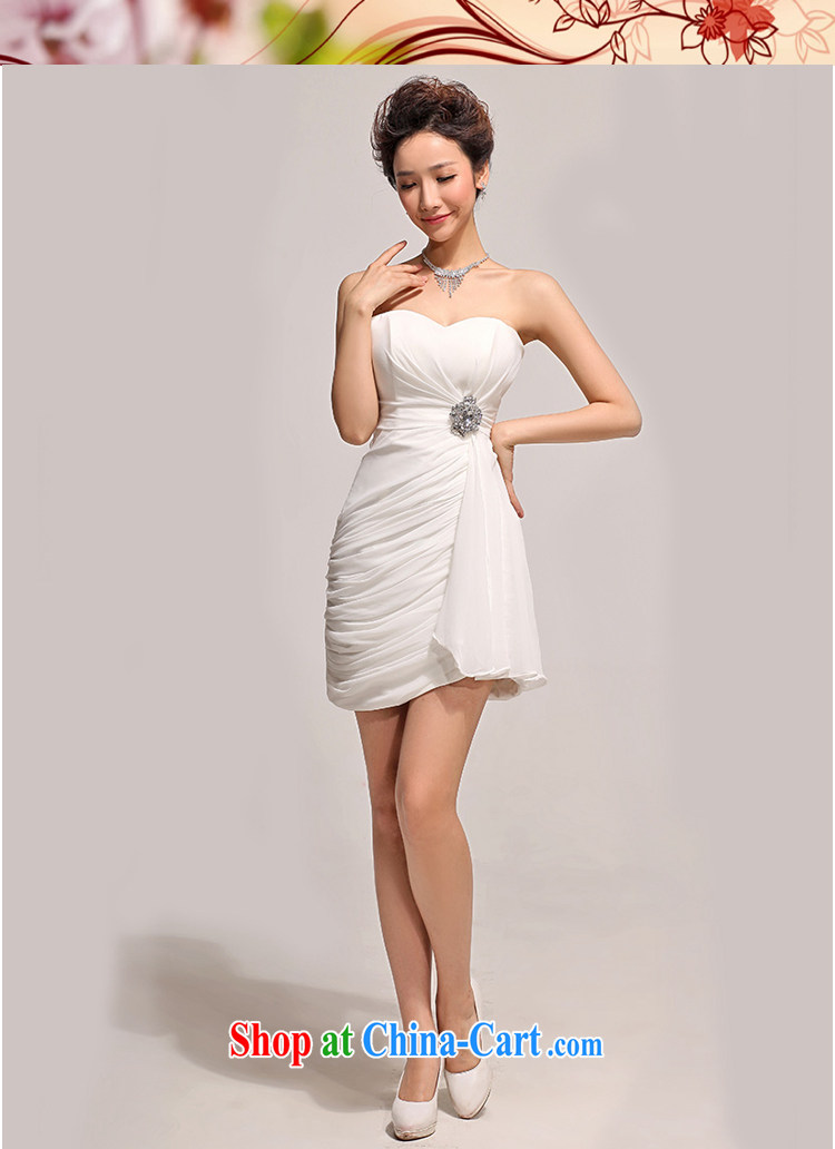 Baby bridal beauty Sin toast clothing evening dress bridesmaid dress short, small Princess Mary Magdalene dress chest dresses Korean white XXL pictures, price, brand platters! Elections are good character, the national distribution, so why buy now enjoy more preferential! Health