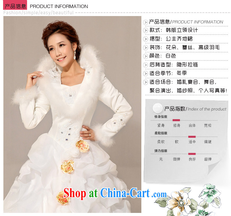 Baby bridal wedding dresses 2014 new bride winter wedding hair collar cotton wedding warm long-sleeved cotton wedding white XXL pictures, price, brand platters! Elections are good character, the national distribution, so why buy now enjoy more preferential! Health