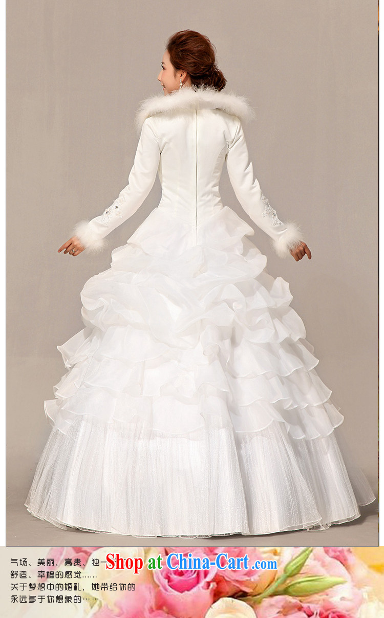 Baby bridal wedding dresses 2014 new bride winter wedding hair collar cotton wedding warm long-sleeved cotton wedding white XXL pictures, price, brand platters! Elections are good character, the national distribution, so why buy now enjoy more preferential! Health