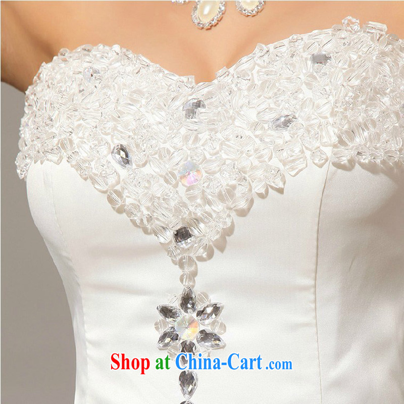 My dear bride's Spring and Autumn new 2014 outdoor minimalist clean bare chest Korean version of thin crystal the Pearl River, with wedding dresses white XXL, my dear bride (BABY BPIDEB), online shopping