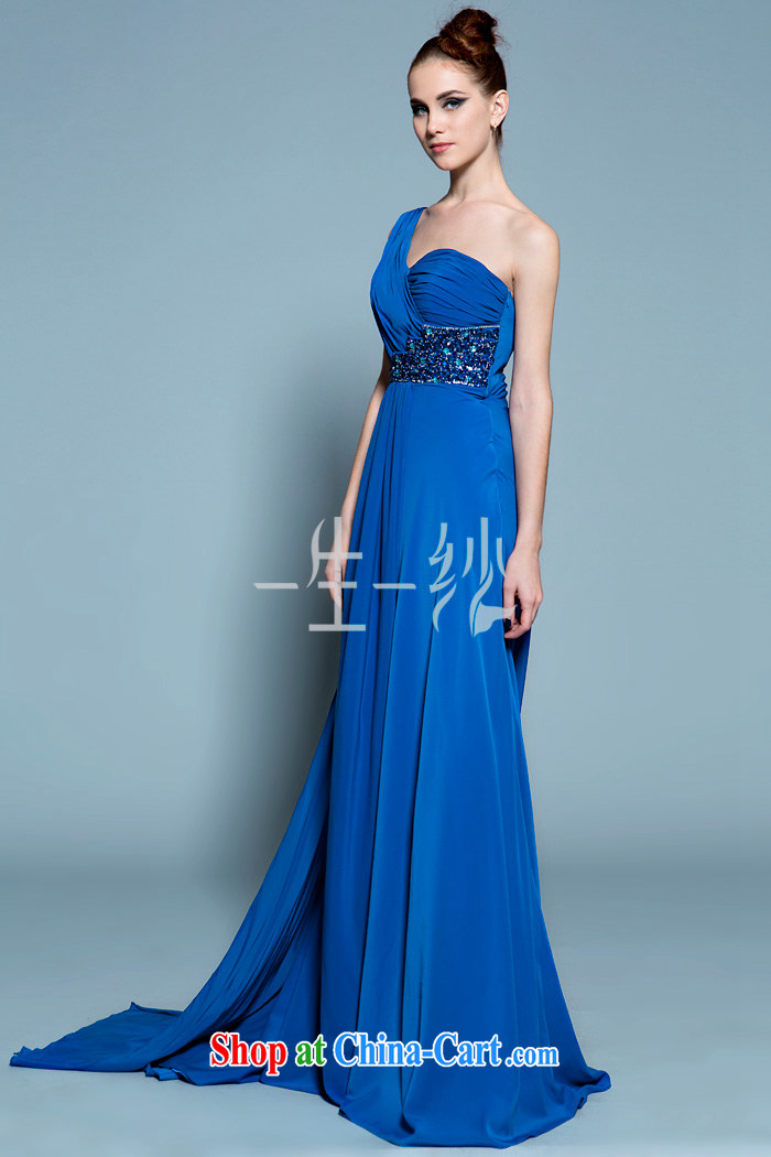 A lifetime by 2015 new, long blue dress, snow-woven a shoulder Performance Serving dinner theater moderator dress 20250201 blue XXL code 15 days pre-sale pictures, price, brand platters! Elections are good character, the national distribution, so why buy now enjoy more preferential! Health