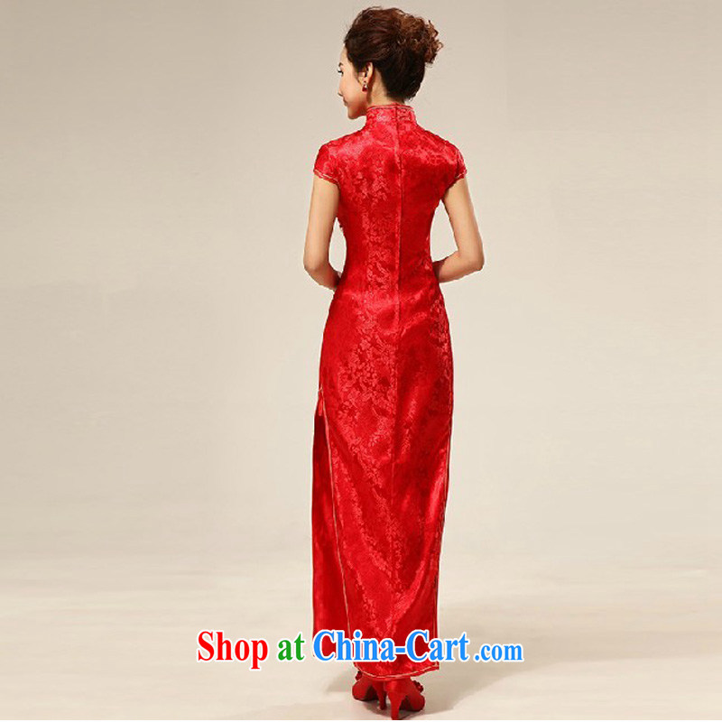 Baby Bridal Fashion China wind red long marriages wedding dresses cheongsam Phoenix Peony wedding dresses red waist 2 feet 4, my dear Bride (BABY BPIDEB), online shopping