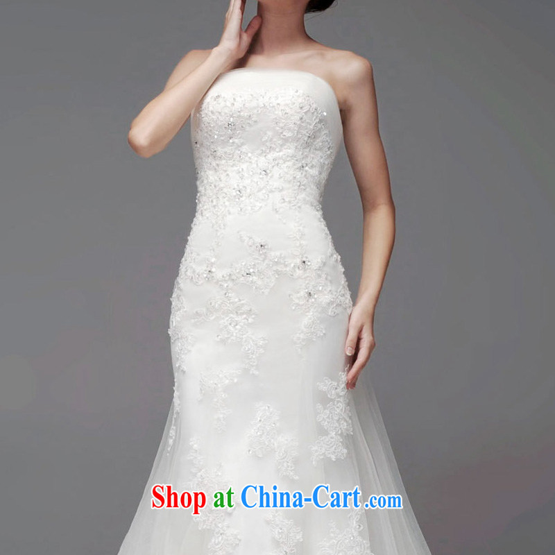 A yarn wedding dresses 2015 new Korean crowsfoot, wedding lace bare chest small tail wedding NW 0705 white XXL code 30 days, pre-sale, a yarn, shopping on the Internet