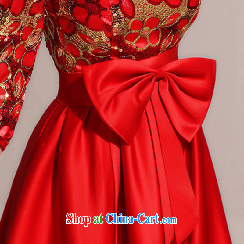 Baby bridal wedding dress red spring and summer dresses qipao improved stylish summer dresses, short red dresses red waist 2 feet 4, my dear Bride (BABY BPIDEB), online shopping