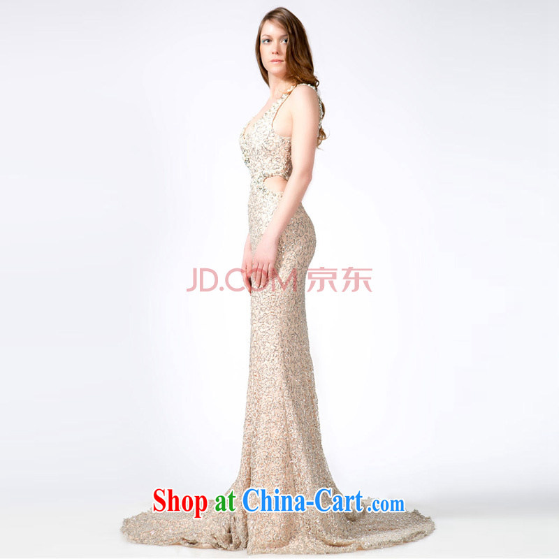 A yarn wedding dresses 2013 bare color dual shoulder straps dress Deep V collar crowsfoot, dress 20240711 bare color XXL code 15 days pre-sale, a yarn, and shopping on the Internet
