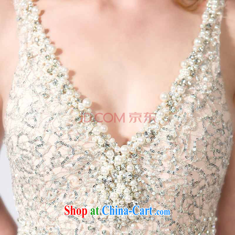 A yarn wedding dresses 2013 bare color dual shoulder straps dress Deep V collar crowsfoot, dress 20240711 bare color XXL code 15 days pre-sale, a yarn, and shopping on the Internet
