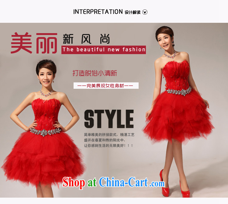 Baby bridal wedding dresses red sister dress feather small skirts bare chest bridesmaid dresses small short skirt is tied with short, feather sister small skirts red XXL pictures, price, brand platters! Elections are good character, the national distribution, so why buy now enjoy more preferential! Health