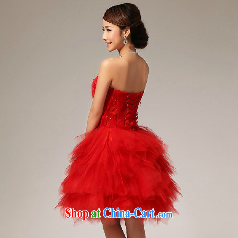 Baby bridal wedding dresses red sister dress feather small skirts bare chest bridesmaid dresses small short skirt is tied with short, feather sister small skirts red XXL, my dear bride (BABY BPIDEB), online shopping