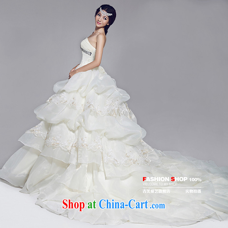 Vladimir Putin, and the wedding dresses, the US married arts 2015 new wipe chest Korean Princess skirt 531 bridal wedding champagne color - Tail - Crystal Diamond edition XXXL, Jimmy married arts, online shopping