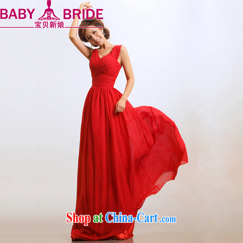 Baby bridal wedding dresses new 2014 elegant dark V stars with red straps bows bridal dresses red XXL