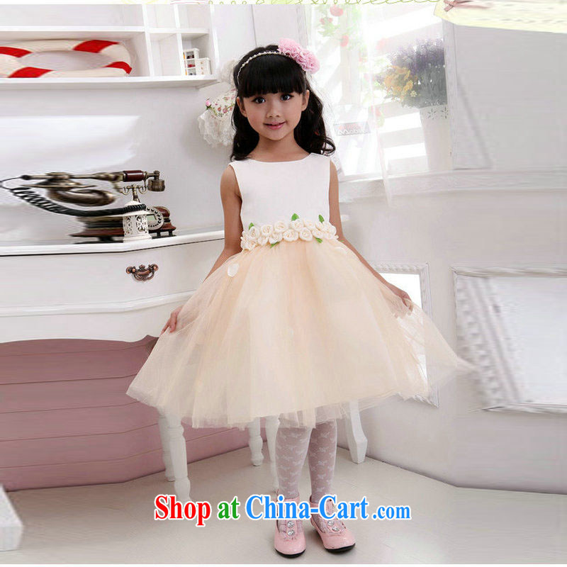 Taiwan's 2014 children's new Birthday Concert dress flower child dresses wedding dresses show shaggy skirts XS 2166 champagne color 12, there is a, and shopping on the Internet