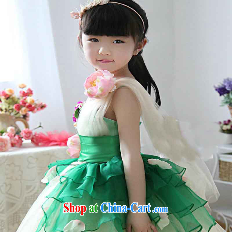 Taiwan's 2014 children's wedding dresses show clothing girls shaggy dress flower dress dresses XS 2163 white 10 yards