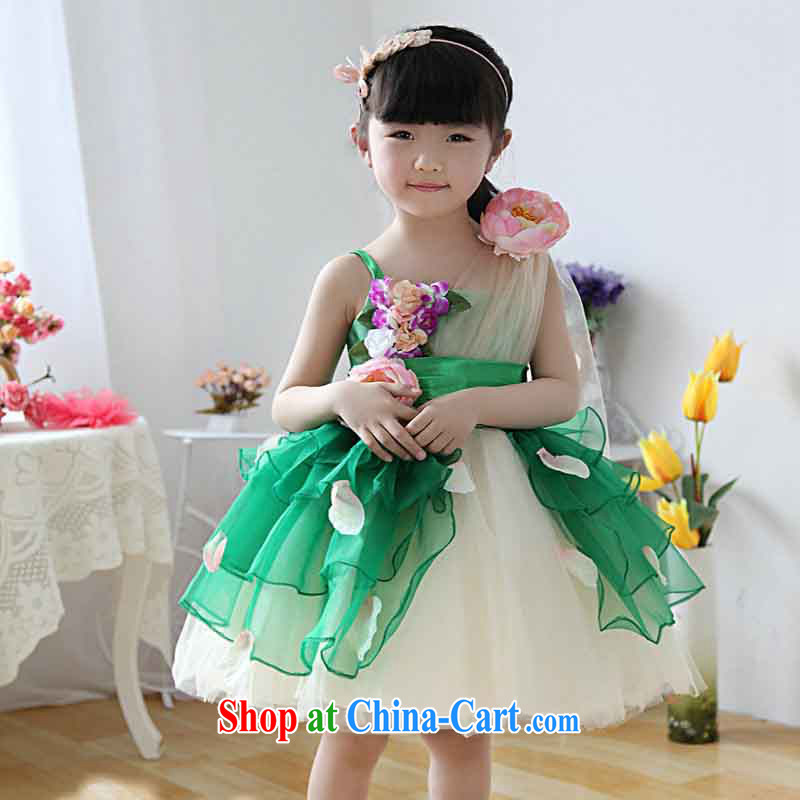 Taiwan's 2014 children's wedding dresses show clothing girls shaggy dress flower dress dresses XS 2163 white 10 yards, it's a, and, on-line shopping