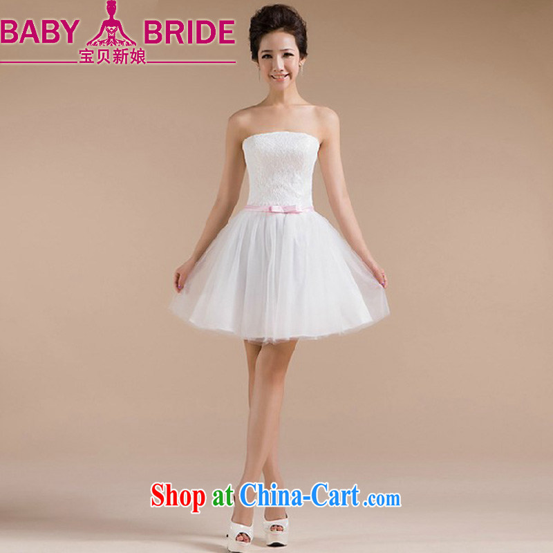 Baby bridal 2014 new bridesmaid dress short bridal toast clothing wedding dresses small Princess evening dress white XXL