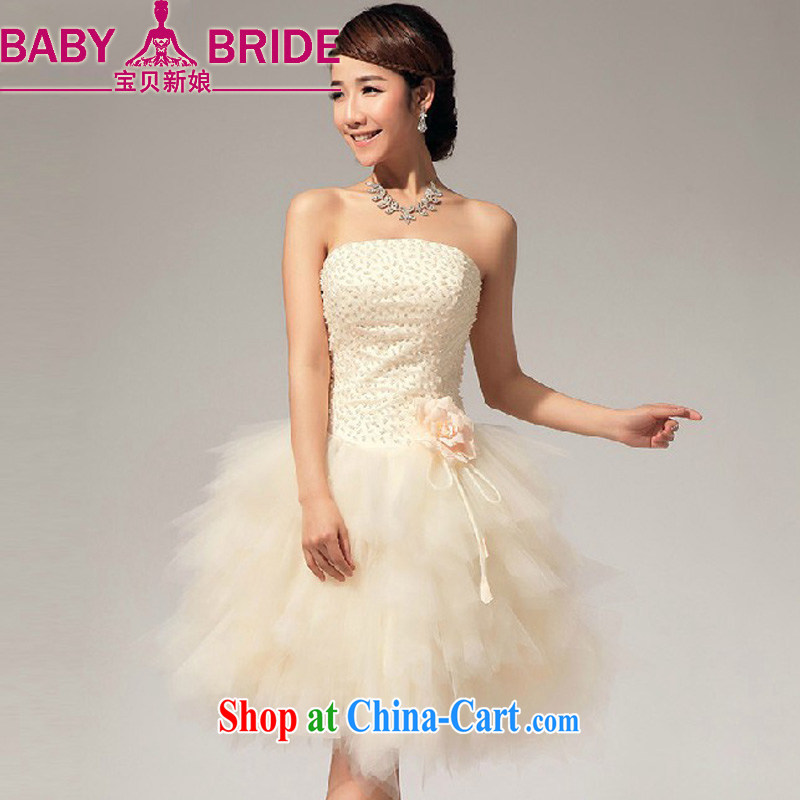Baby bridal new summer wiped chest Pearl small dress short skirt dress church sister's dress lawn fragrant fashionable color XXL