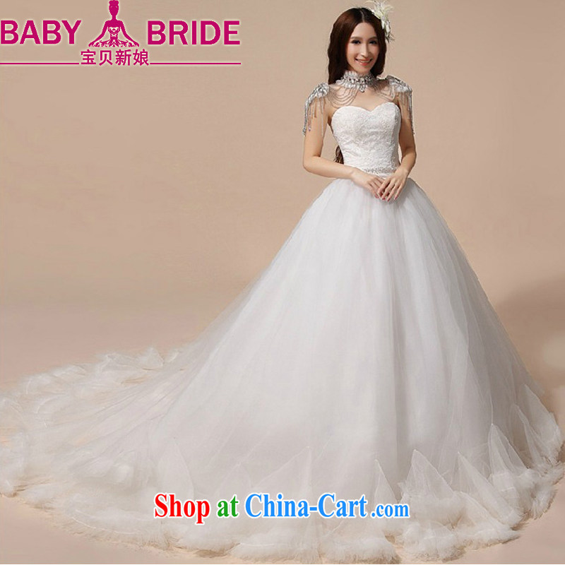 Baby bridal wedding dresses 2014 new luxury Korean Princess Mary Magdalene chest strap wedding white tail wedding white. Do not return - size please leave a message