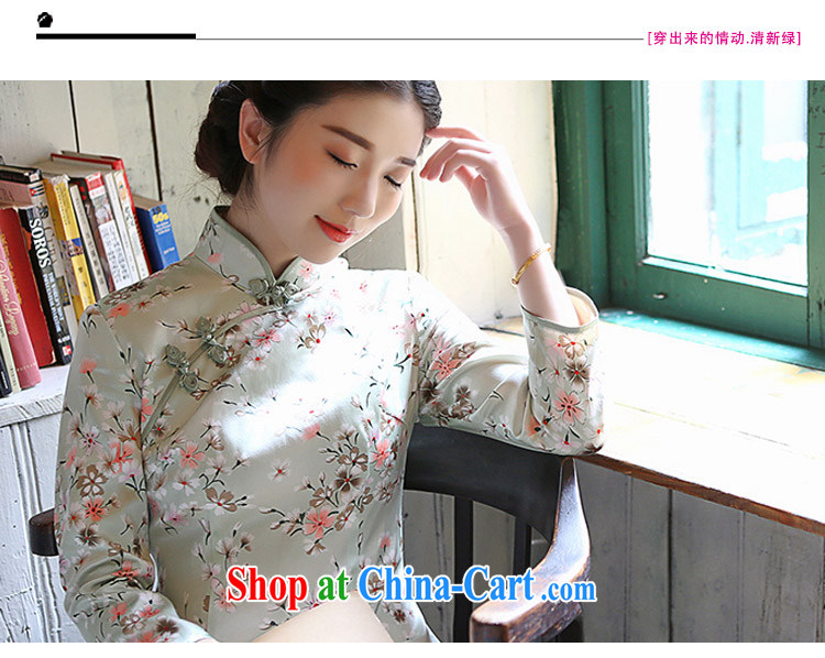 once and for all elections as soon as possible fatally jealous of Chungju Silk Cheongsam new upscale Silk Cheongsam dress improved stylish Autumn with green spring and summer edition snow woven, 2 XL pictures, price, brand platters! Elections are good character, the national distribution, so why buy now enjoy more preferential! Health