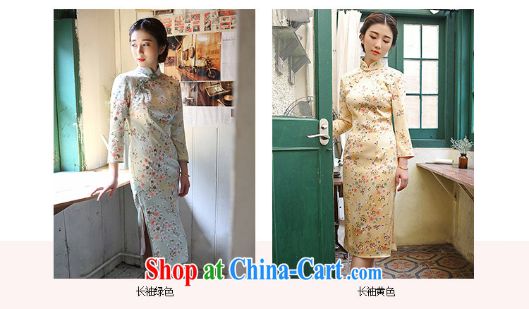once and for all elections as soon as possible fatally jealous of Chungju Silk Cheongsam new upscale Silk Cheongsam dress improved stylish Autumn with green spring and summer edition snow woven, 2 XL pictures, price, brand platters! Elections are good character, the national distribution, so why buy now enjoy more preferential! Health